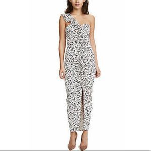 Veronica Beard Ruffian One-Shoulder Floral-Print Midi Dress (Like New condition)
